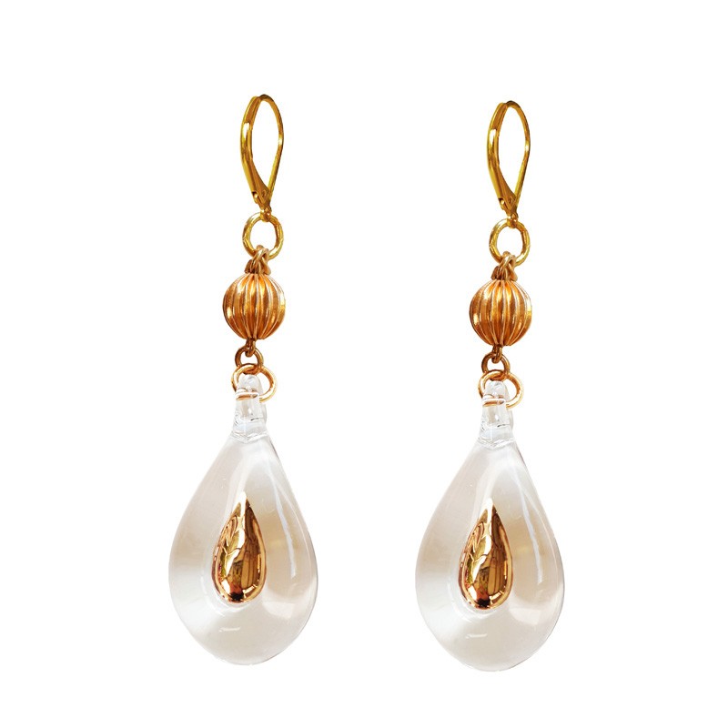 Boucles D'oreilles En Verre De Murano Original - Fait Main En Italie - Neuf Avec étiquettes
